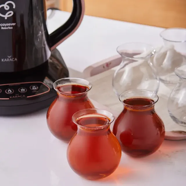  Karaca Tatlıcan by Refika 6 Piece Turkish Tea Set for 6 People, 200ml, Multi - 3