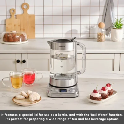Karaca x by Refika XL Glass Tea Maker and Kettle, 2200W, 2,8L, Inox - 2