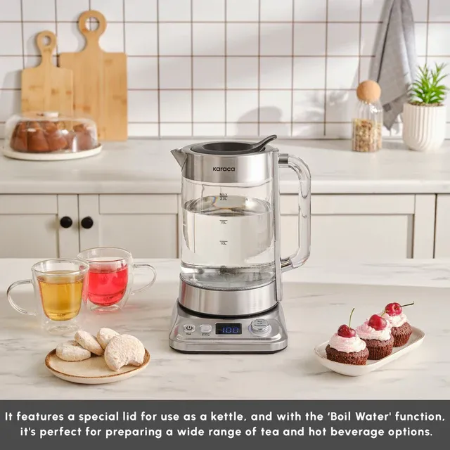 Karaca x by Refika XL Glass Tea Maker and Kettle, 2200W, 2,8L, Inox - 2