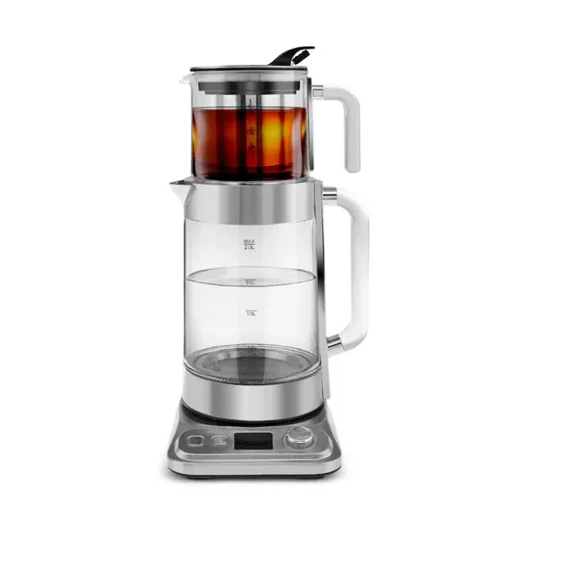 Karaca x by Refika XL Glass Tea Maker and Kettle, 2200W, 2,8L, Inox - 7