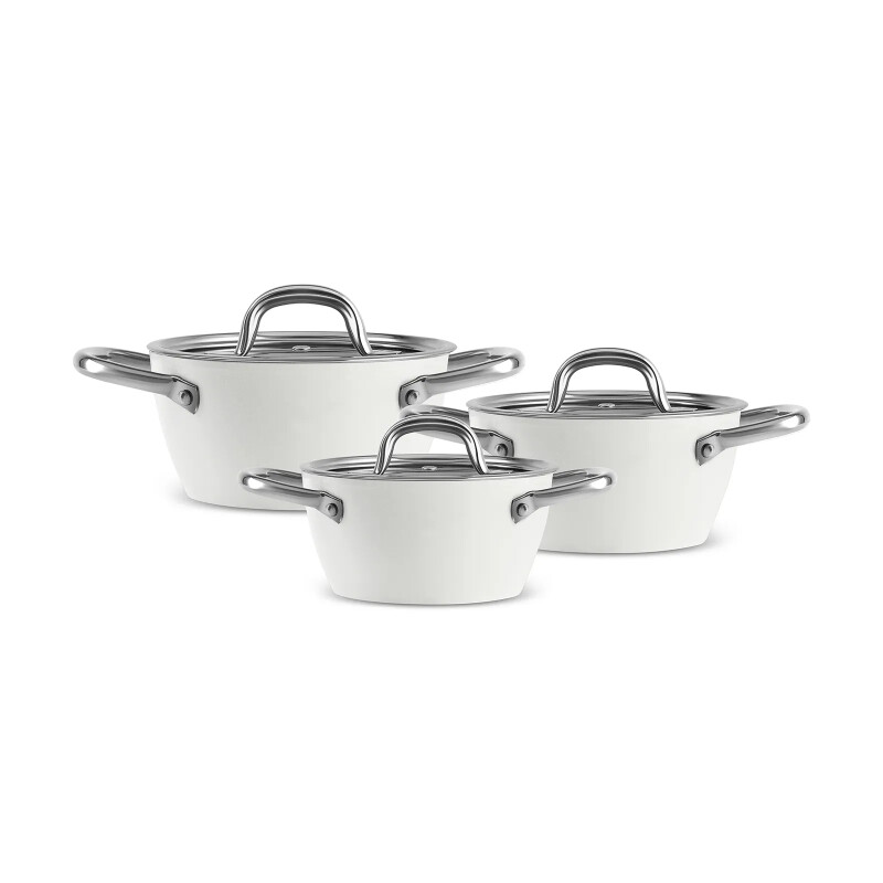 Karaca x Refika Birgül Swiss Crystal Creamy Metal 6 Parça Midi Tencere Set Krem - KARACA X REFIKA BIRGÜL