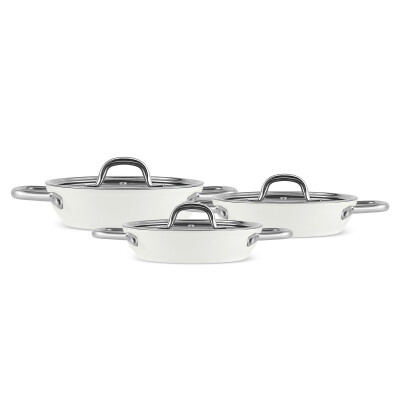 Karaca x Refika Swiss Crystal Creamy Metal 6 Parça Sahan Set Krem - KARACA X REFIKA BIRGÜL