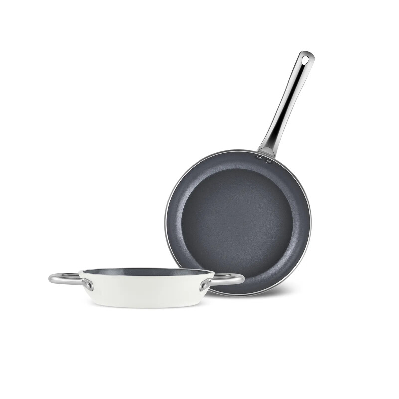 Karaca x Refika Birgül Swiss Crystal Creamy Metal Tava Sahan Set Cream - KARACA X REFIKA BIRGÜL