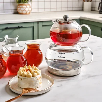 KARACA X REFİKA Gönlübol Glass Teapot - 5