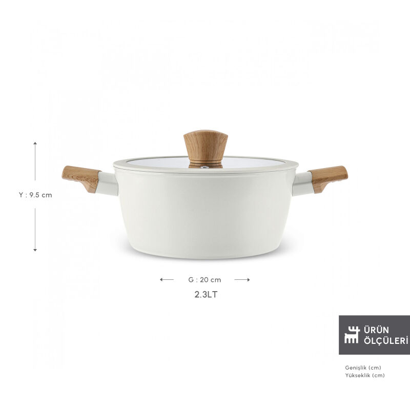 Karaca x Refika Swiss Crystal Almond Cream 20 cm Tencere - 2