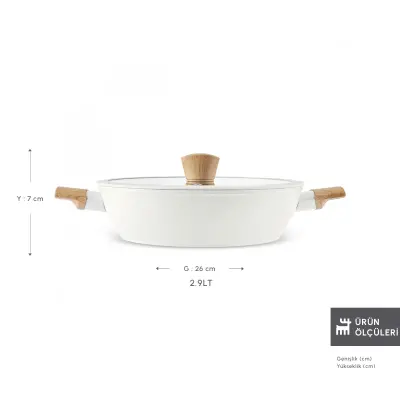 Karaca x Refika Swiss Crystal Almond Cream 26 cm Karnıyarık Tencere - KARACA (1)