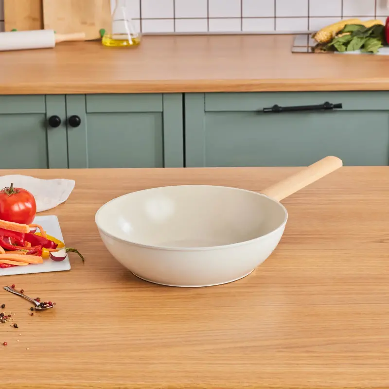 Karaca x Refika Swiss Crystal Almond Cream 28 cm Wok Tava - 1