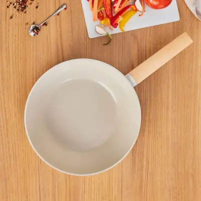 Karaca x Refika Swiss Crystal Almond Cream 28 cm Wok Tava - KARACA (1)