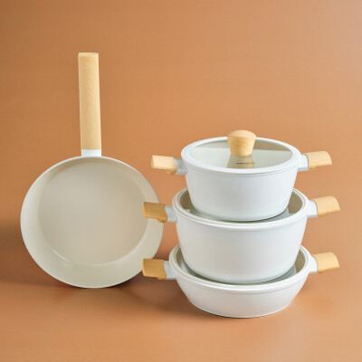 Karaca x Refika Swiss Crystal Almond Cream 7 Parça Tencere Seti - KARACA