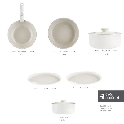 Karaca x Refika Swiss Crystal Almond Cream Easy Clip 9 Parça Tencere Seti - KARACA (1)