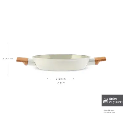 Karaca x Refika Swiss Crystal Almond Cream İndüksiyon Tabanlı 20 cm Sahan - KARACA (1)