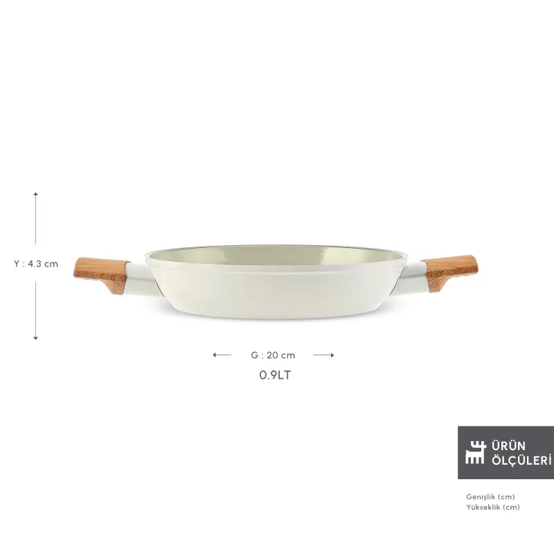 Karaca x Refika Swiss Crystal Almond Cream İndüksiyon Tabanlı 20 cm Sahan - 2