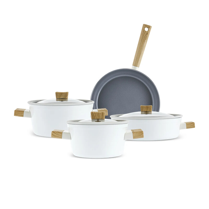 Karaca x Refika Swiss Crystal Creamy Wood 7 Parça Tencere Seti - KARACA