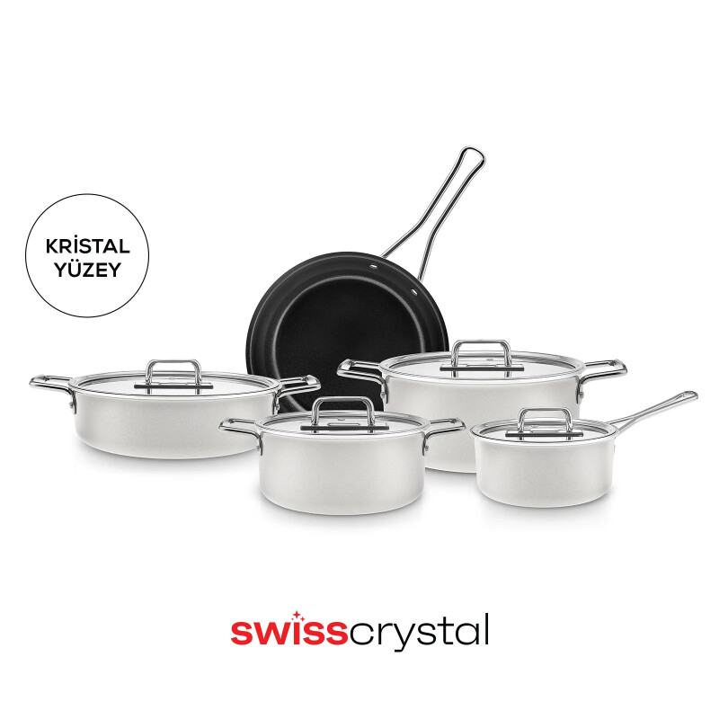 Karaca x Refika Swiss Crystal Mastermaid 9 Parça Tencere Set Cream - KARACA