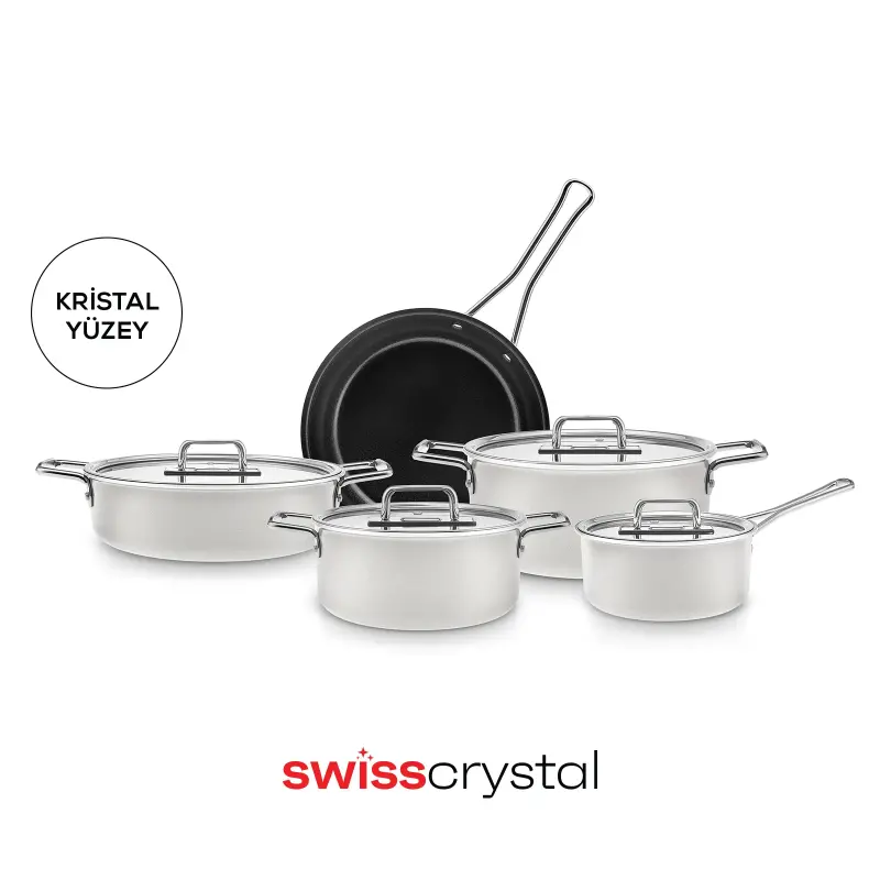 Karaca x Refika Swiss Crystal Mastermaid 9 Parça Tencere Set Cream - 1