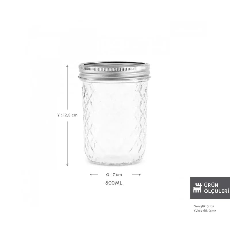 Karaca x Refika'dan Boyunsuz Baklava Desen Kavanoz 500 Ml - 2