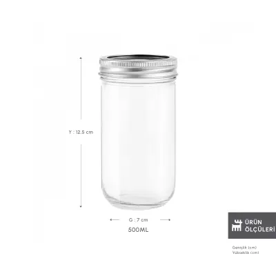 Karaca x Refika'dan Boyunsuz Cam Kavanoz 500 Ml - KARACA (1)