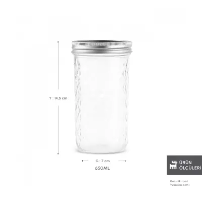 Karaca x Refika'dan Boyunsuz Kavanoz Baklava Desen 650 Ml - 2