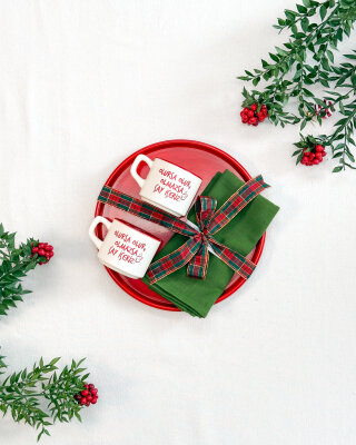 Metal Tepsi+ Kupa Seti - Refikadan