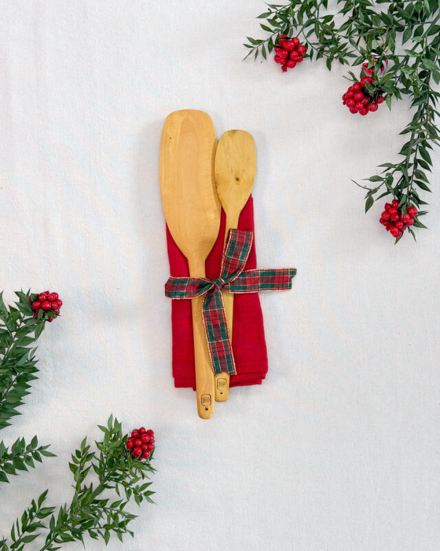 Müslin Kurulama Bezi + Şimşir Spatula set - Kırmızı - 1