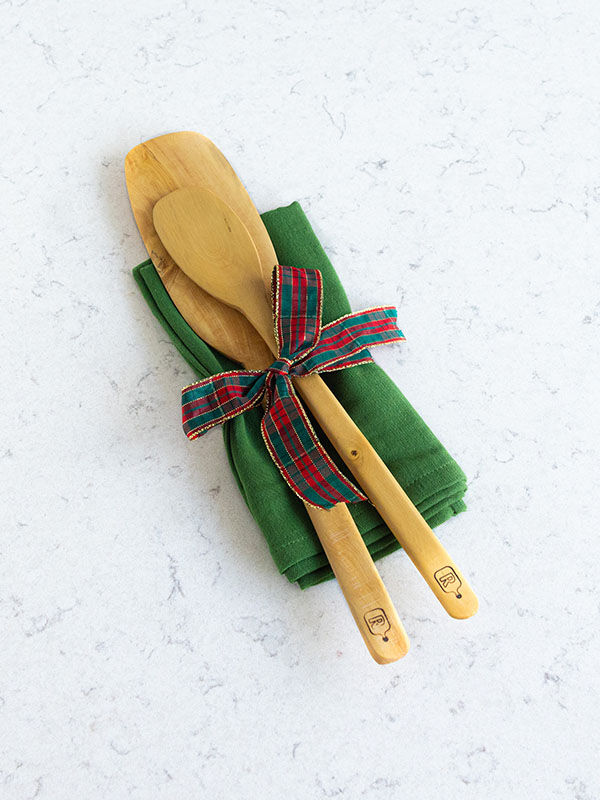 Müslin Kurulama Bezi + Şimşir Spatula set - Yeşil - 1