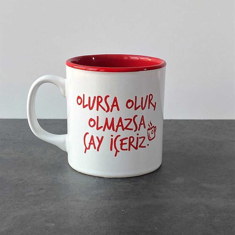 Olmazsa Çay İçeriz Kupa | Kırmızı