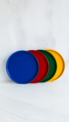 Renkli Metal Tepsi 4 Renk Set - 1
