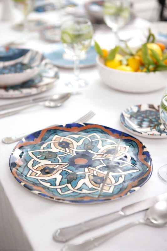 Sade Çini 4lü Servis Tabağı Seti - 25 cm - 5