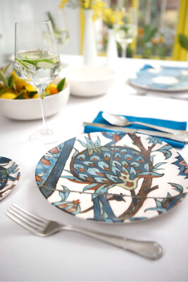 Sade Çini 4lü Servis Tabağı Seti - 25 cm - 1