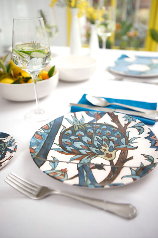 Sade Çini 4lü Servis Tabağı Seti - 25 cm - 1