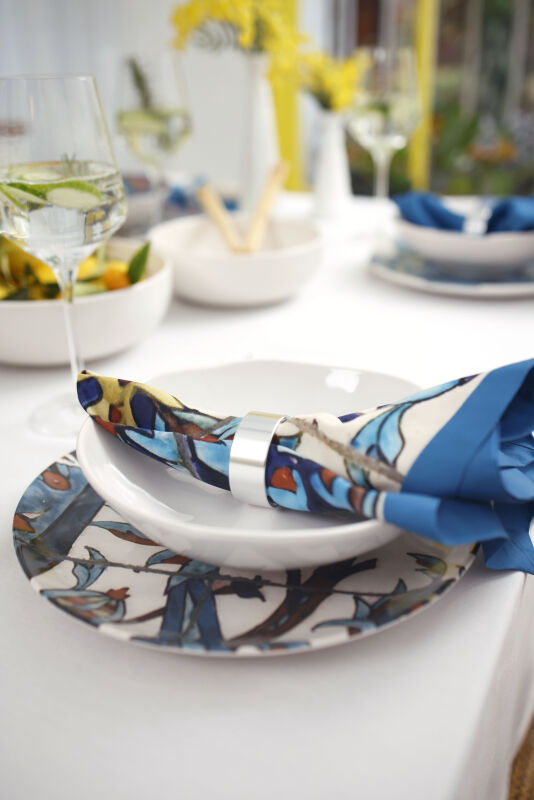 Sade Çini 4lü Servis Tabağı Seti - 25 cm - 4