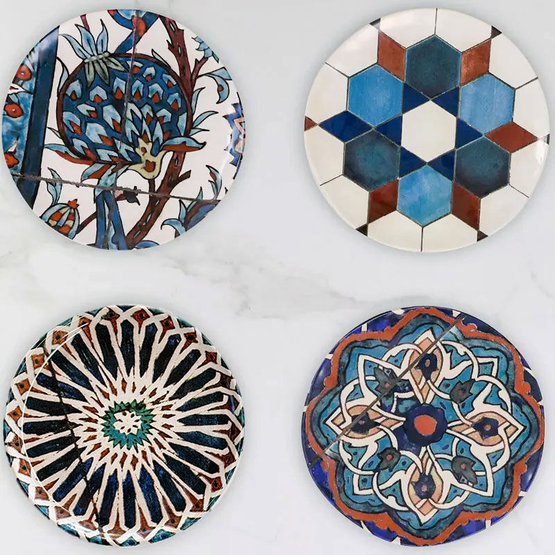 Sade Çini 4lü Servis Tabağı Seti - 25 cm - 2