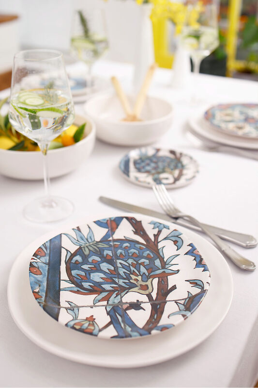 Sade Çini 4lü Tatlı Tabağı Seti - 20 cm - 2