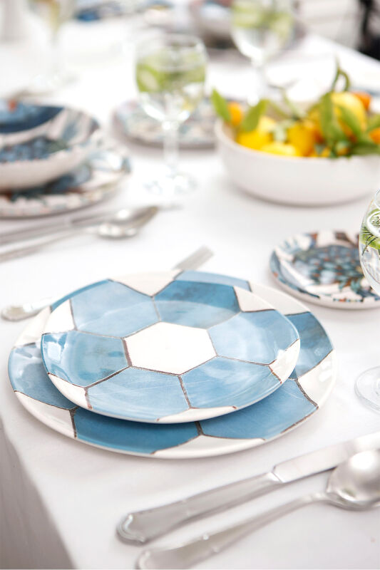 Sade Çini 4lü Tatlı Tabağı Seti - 20 cm - 3