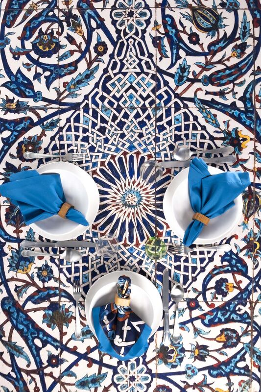 Sade Çini Masa Örtüsü - 5