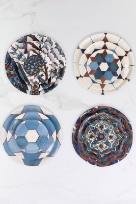 Sade Çini Servis Tatlı ve Meze Tabağı Seti - 12 Parça - 1