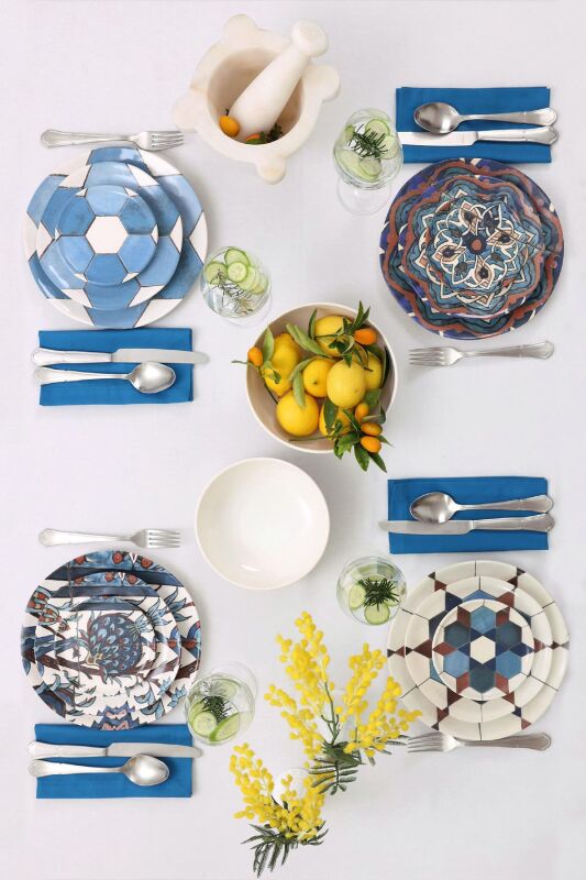 Sade Çini Servis Tatlı ve Meze Tabağı Seti - 12 Parça - 6