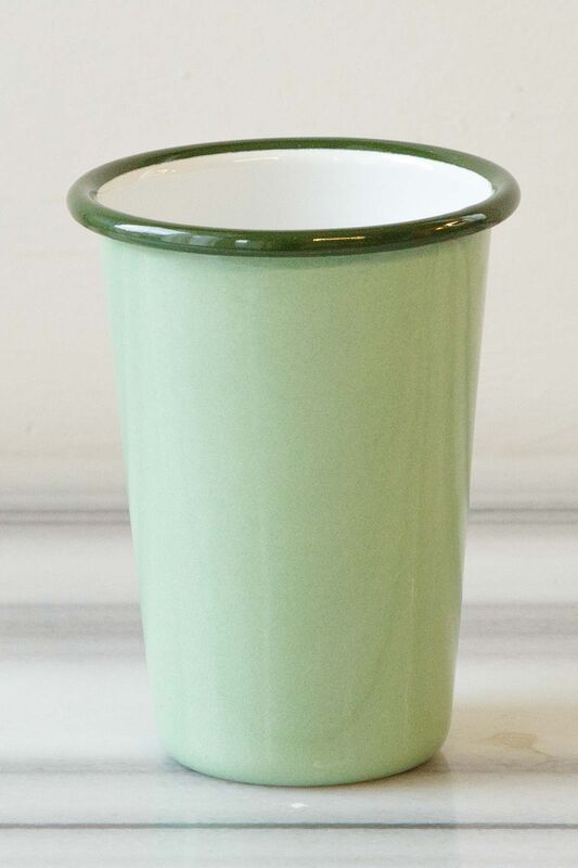 Yeşil Kordonlu Emaye Meşrubat Bardağı