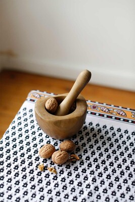 Yöresel Masa Örtüsü Tokat İşi - Bordo Beyaz - 3
