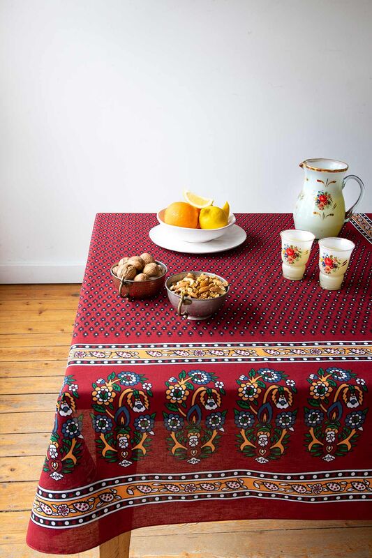 Yöresel Masa Örtüsü Tokat İşi - Bordo - 1